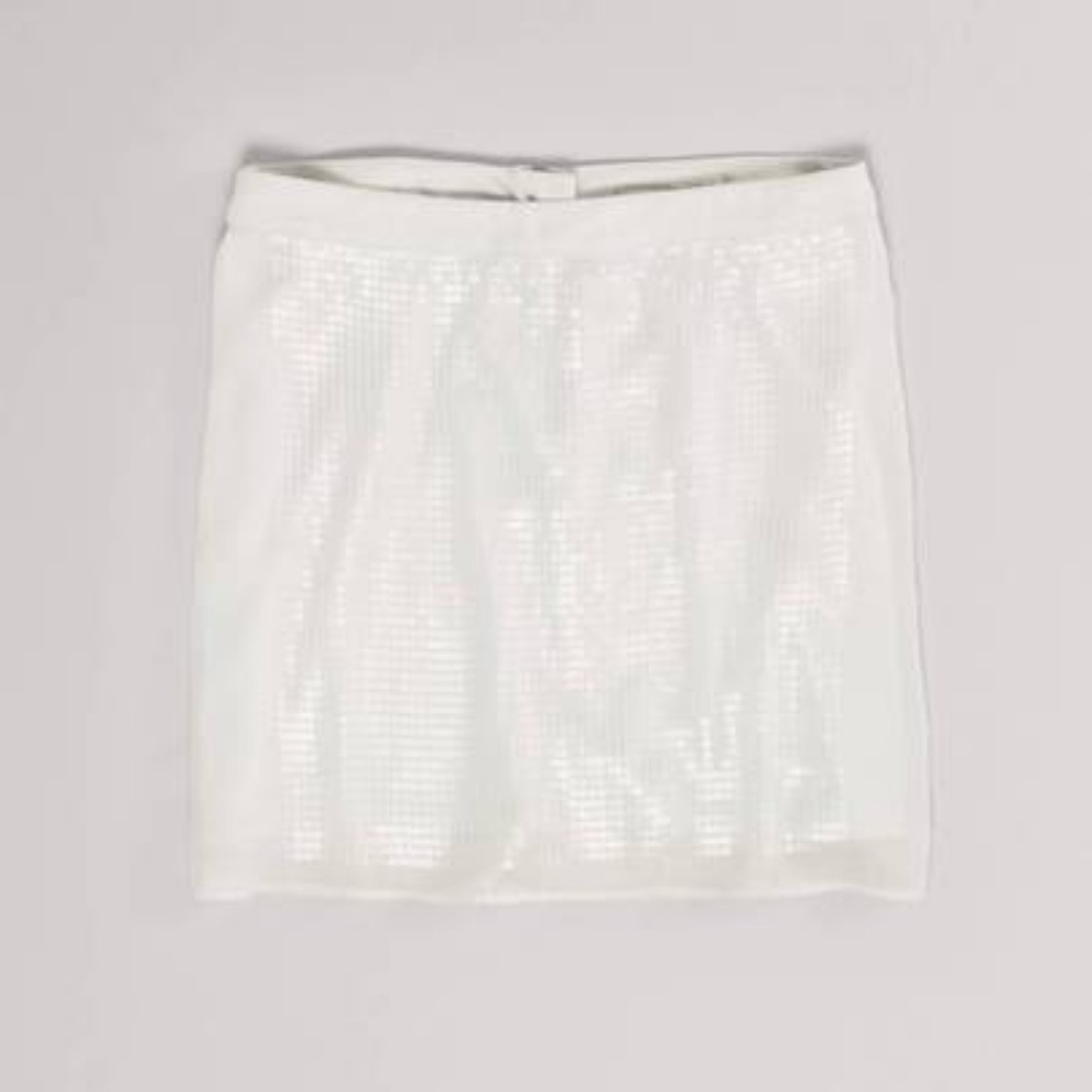 AEO White Sequined Miniskirt